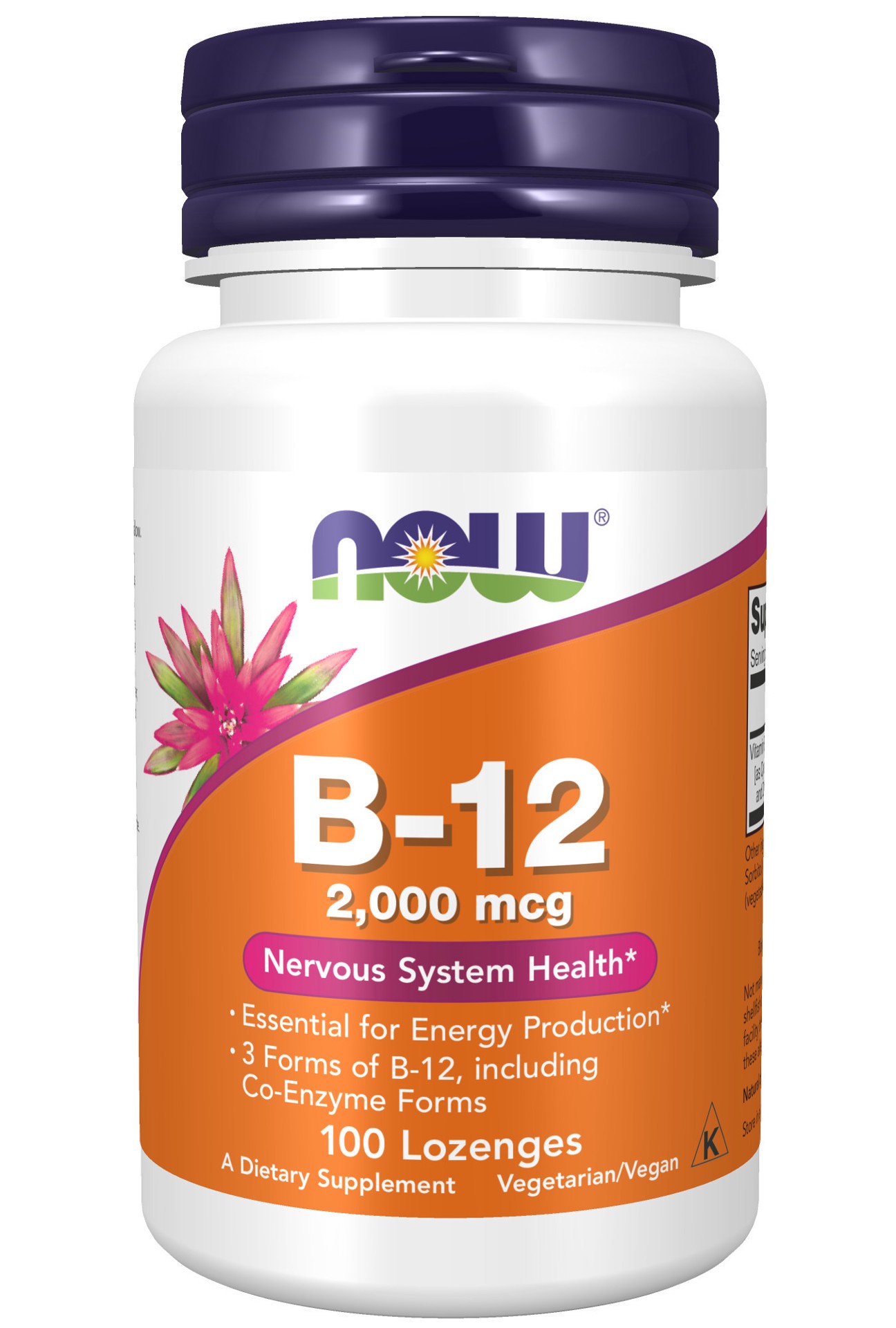 slide 1 of 4, NOW Supplements Vitamin B-12 2,000 mcg - 100 Lozenges, 100 ct