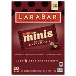 LÄRABAR Double Dark Chocolate Mini Bars, Gluten Free Vegan Bars, 20 ct