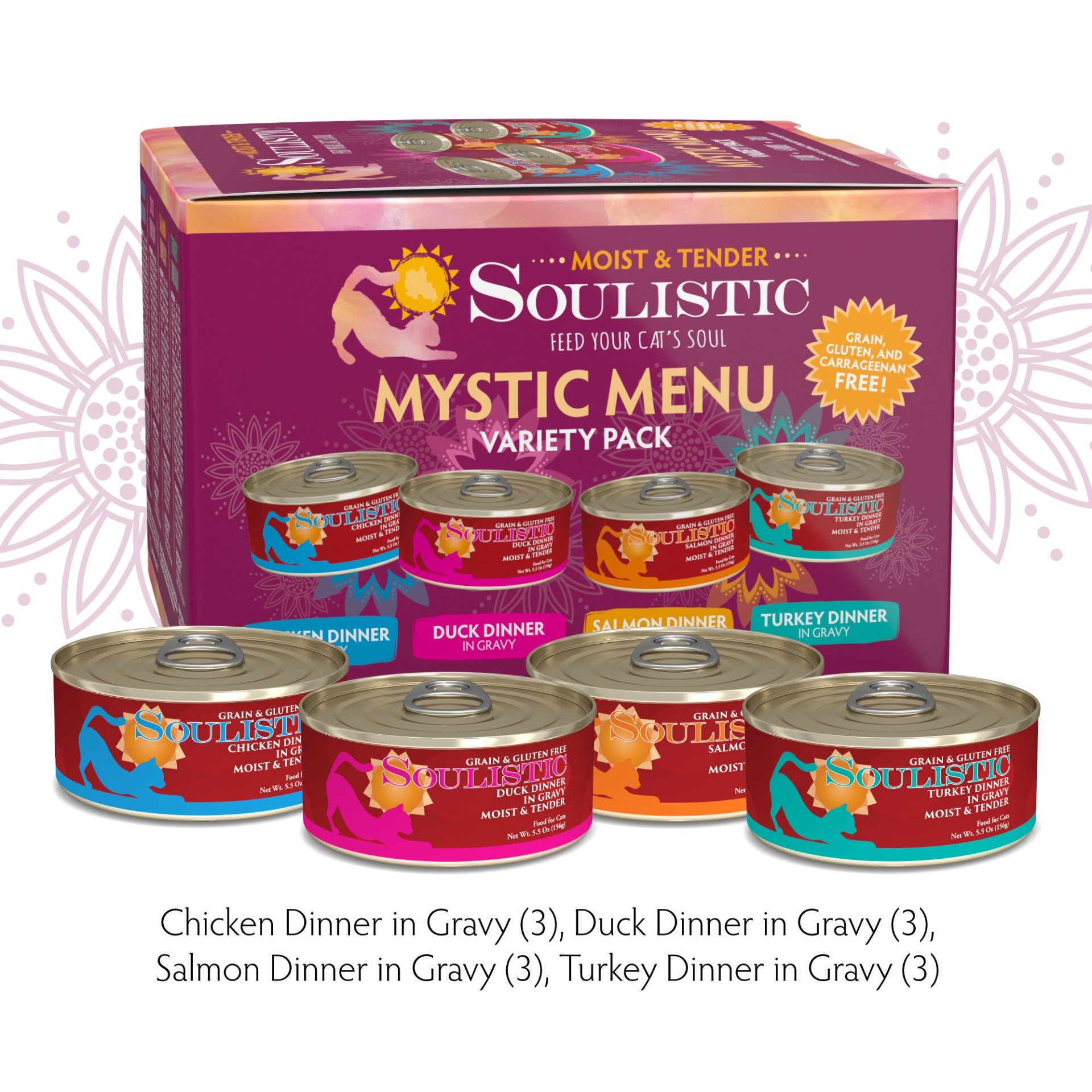 Soulistic Moist Tender Mystic Menu Variety Pack Wet Cat Food 12