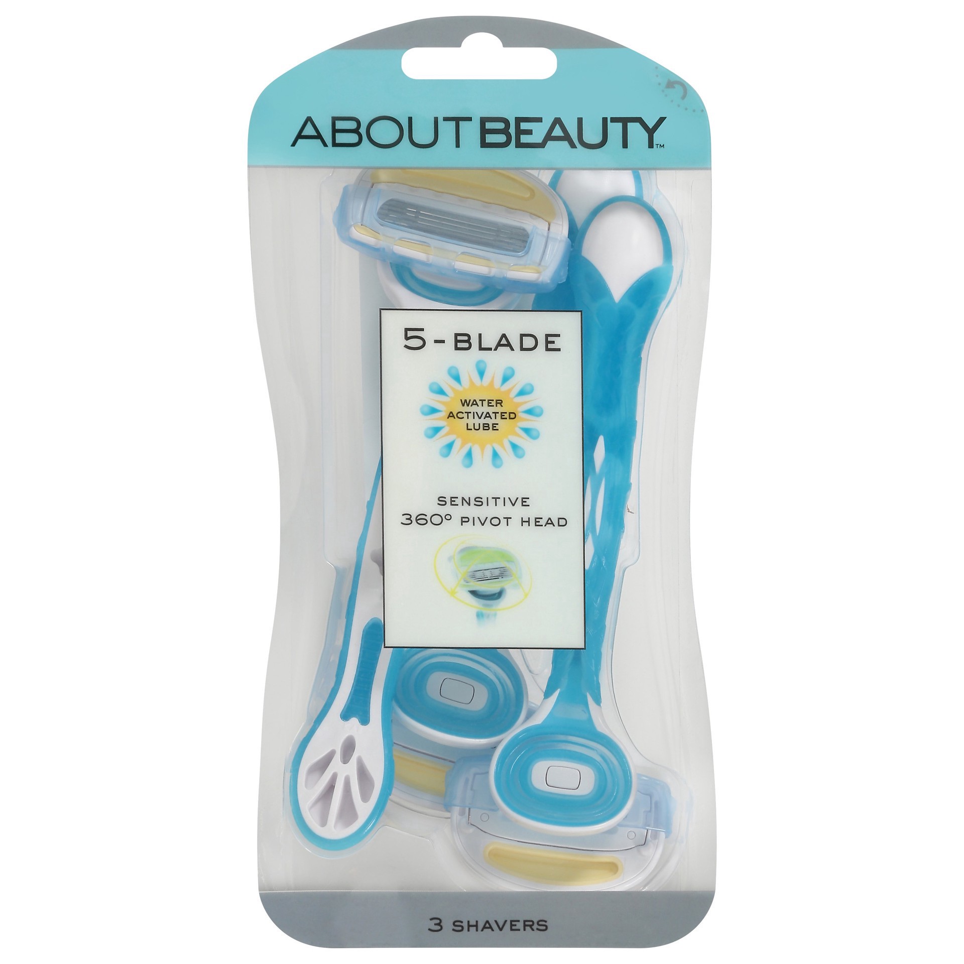 slide 1 of 1, About Beauty 5-Blade Razors 3 ea, 3 ct