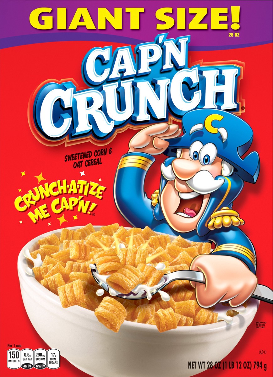 slide 3 of 7, Cap'n Crunch Sweetened Corn & Oat Cereal 28 Oz, 28 oz