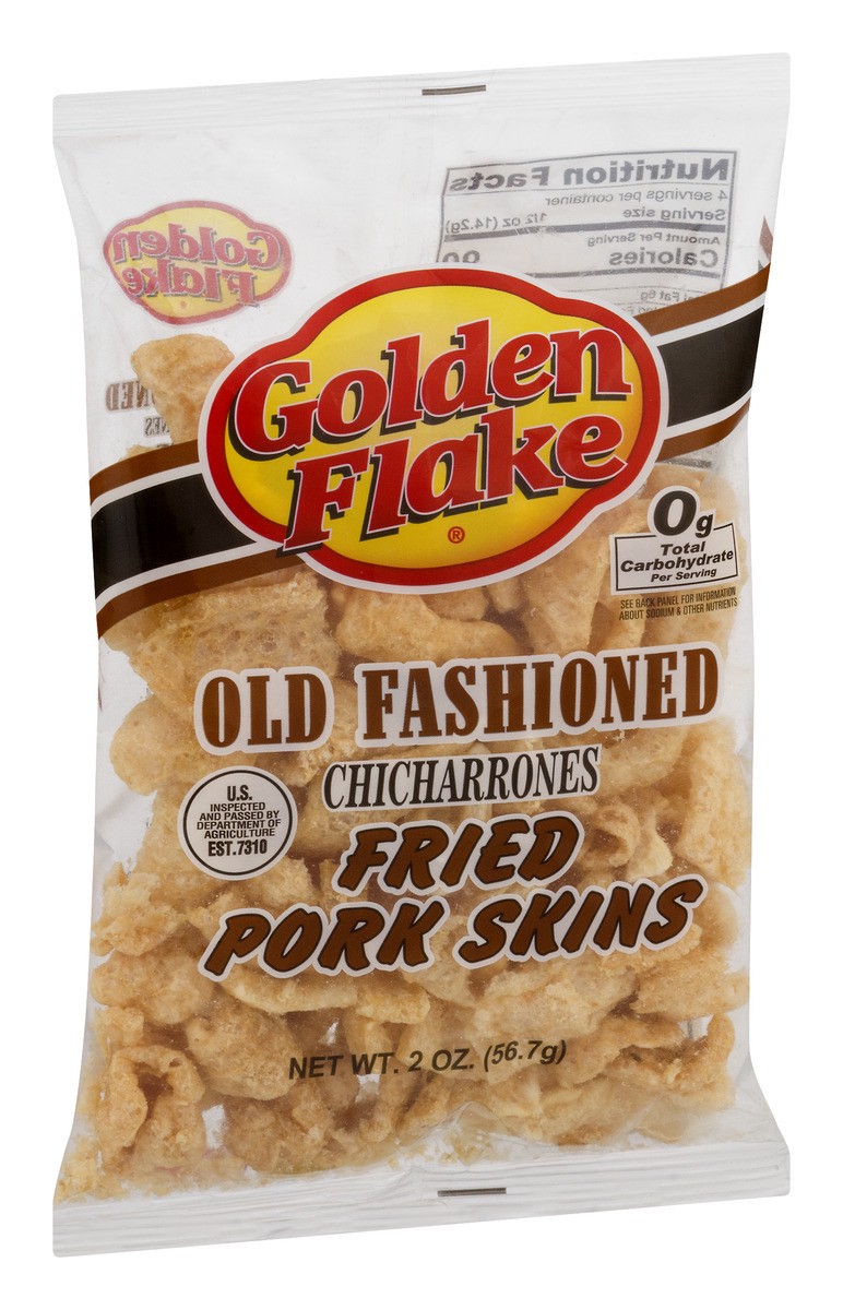 slide 2 of 11, Golden Flake Old Fashioned Chicharrones Fried Pork Skins, 2 oz