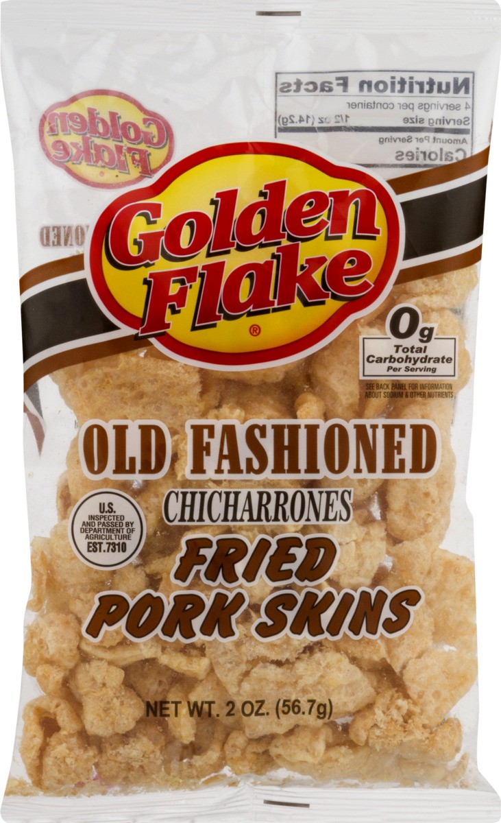 slide 3 of 11, Golden Flake Old Fashioned Chicharrones Fried Pork Skins, 2 oz