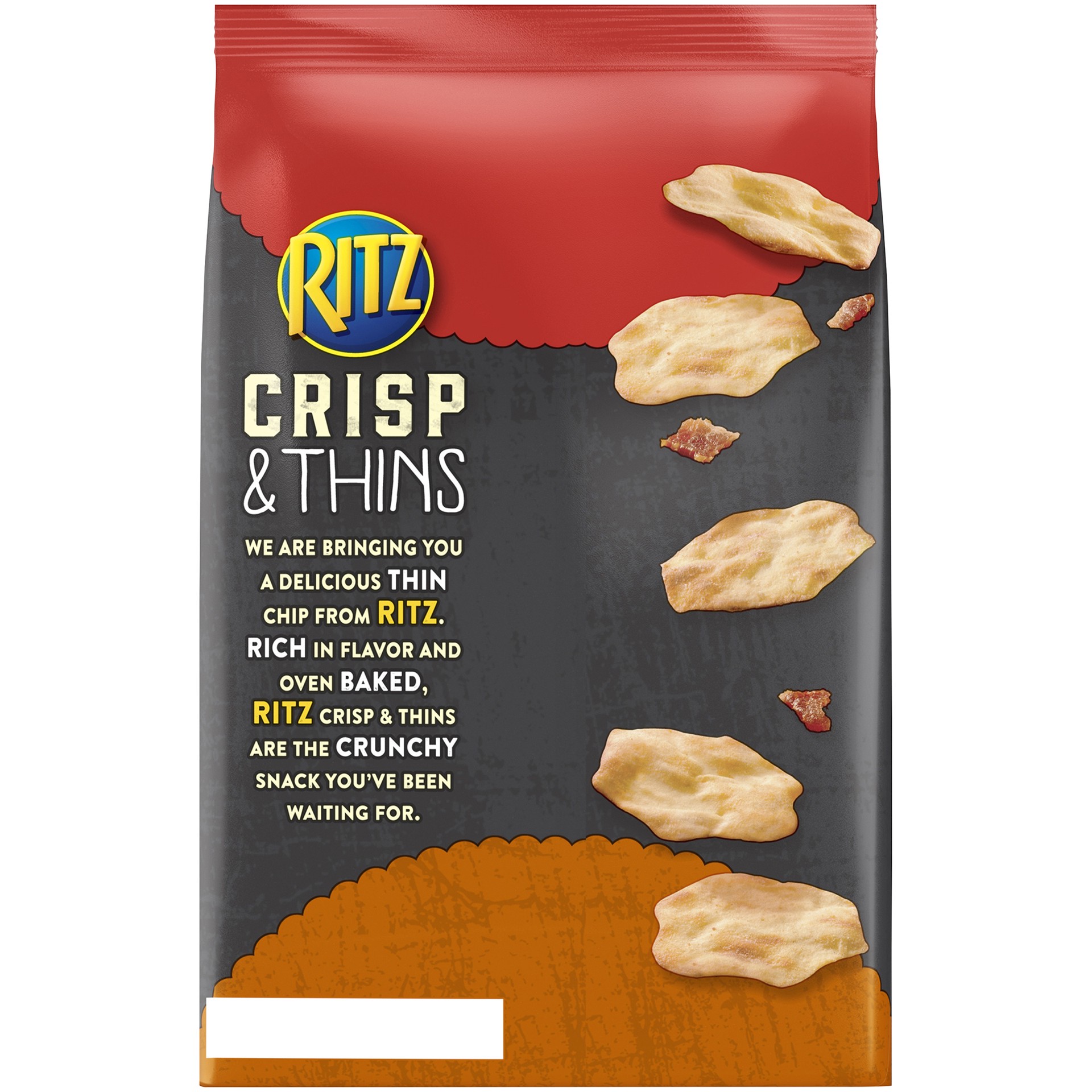 slide 2 of 5, RITZ Crisp & Thins Chips, Bacon Flavor, 1 Bag (7.1 oz.), 0.47 lb