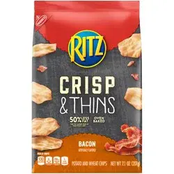 RITZ Crisp & Thins Chips, Bacon Flavor, 1 Bag (7.1 oz.)