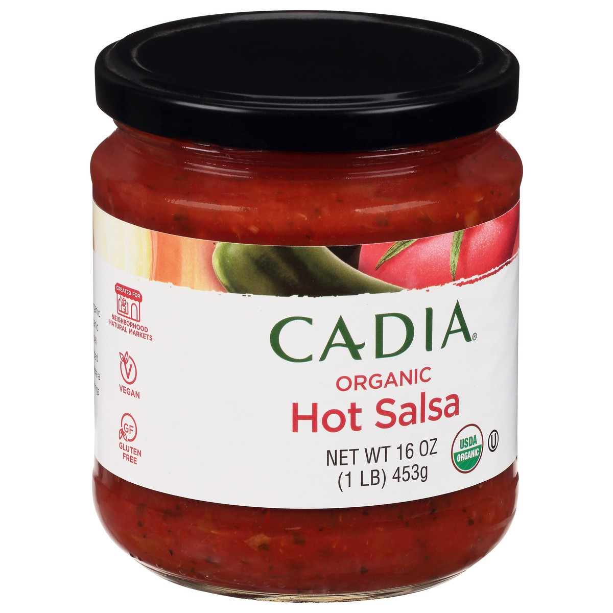 slide 14 of 14, Cadia Organic Hot Salsa 16 oz, 16 oz