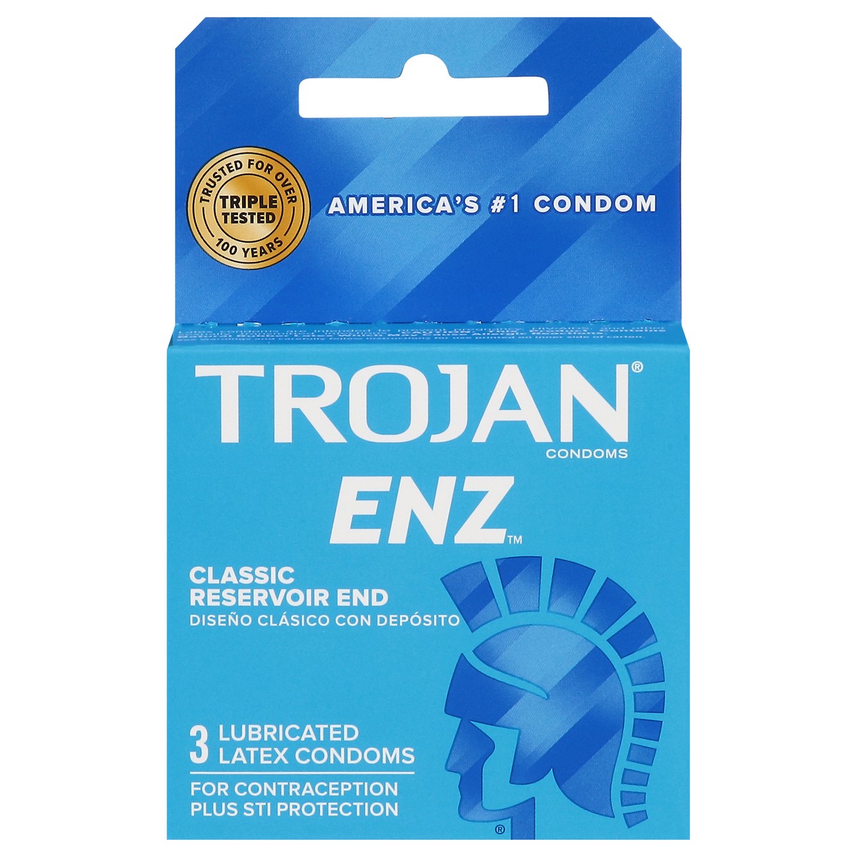 slide 1 of 5, Trojan Enz Lubricated Latex Condoms 3 ea, 3 ct