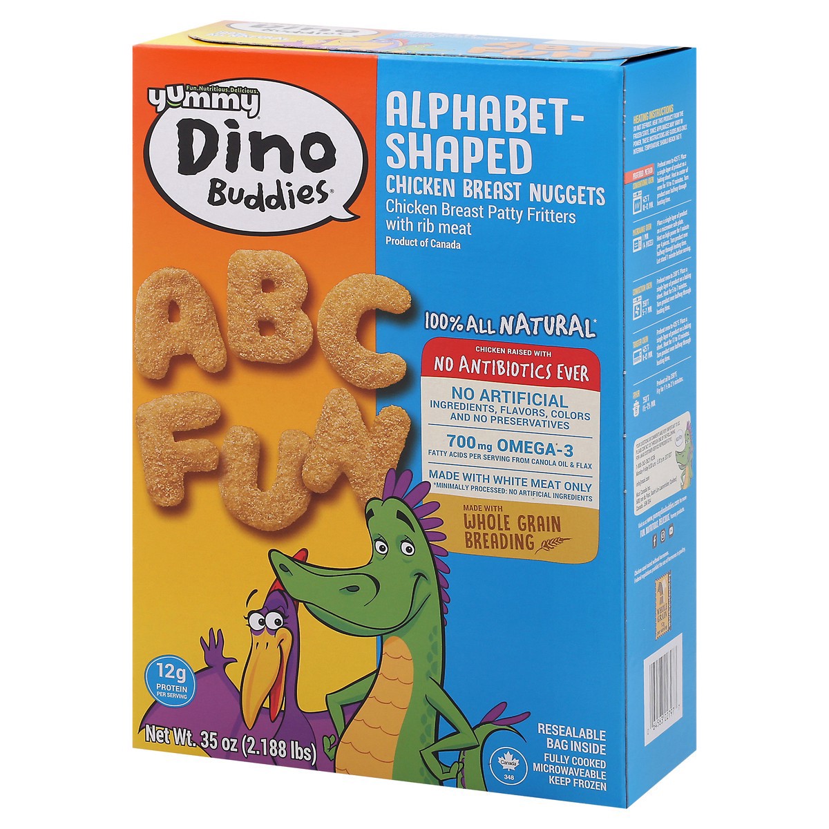 slide 3 of 9, Dino Buddies Yummy Alphabet-Shaped Chicken Breast Nuggets, 35 oz, 35 oz