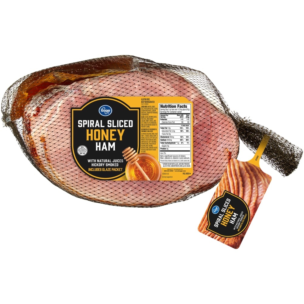 slide 1 of 1, Kroger Spiral Cut Honey Ham Half, per lb