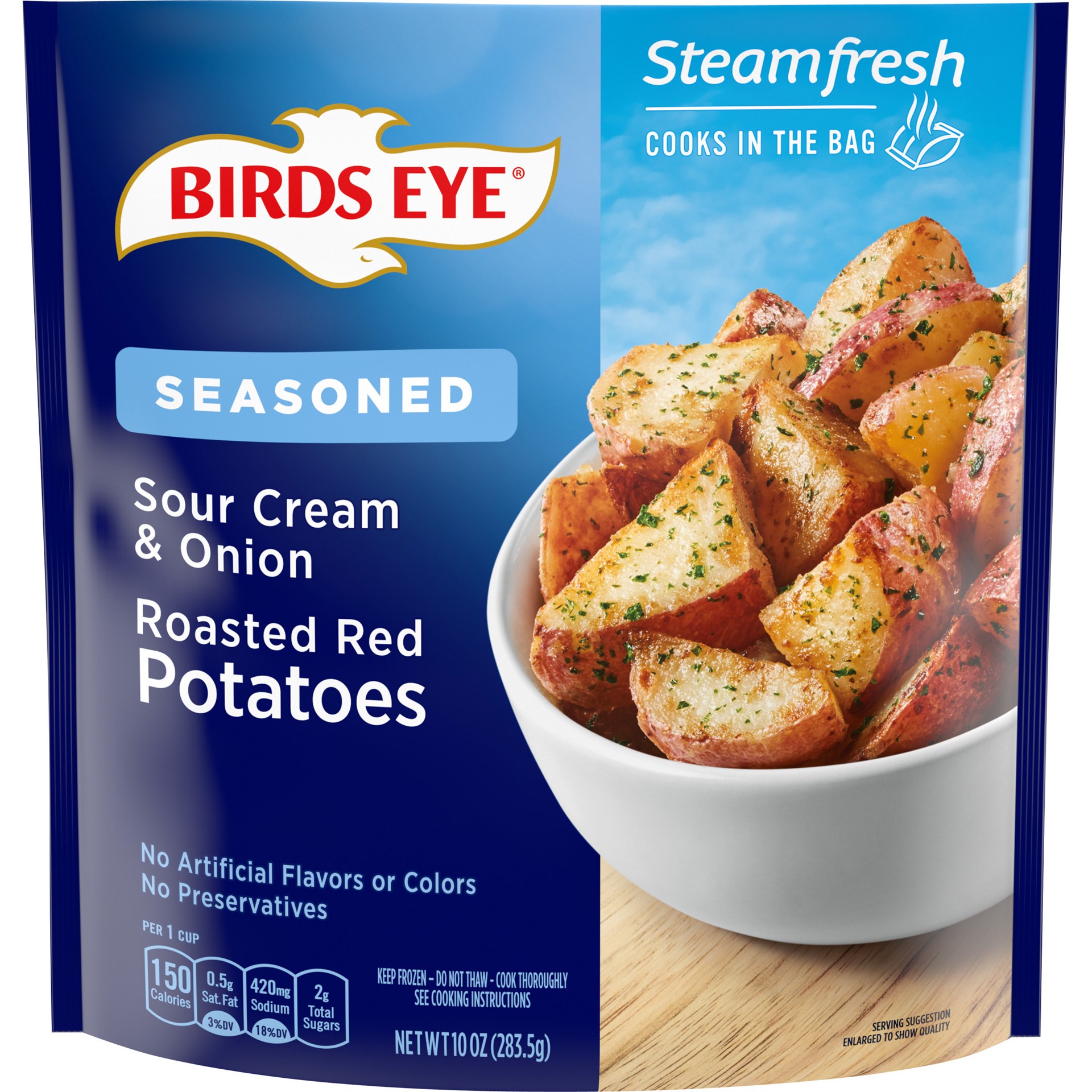 slide 1 of 8, Birds Eye Steamfresh Seasoned Sour Cream & Onion Roasted Red Potatoes 10 oz, 10 oz