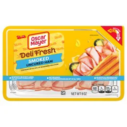 Oscar Mayer Deli Fresh Smoked Uncured Ham Sliced Lunch Meat, 9 oz. Tray