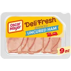 Oscar Mayer Deli Fresh Smoked Uncured Ham Sliced Lunch Meat, 9 oz. Tray