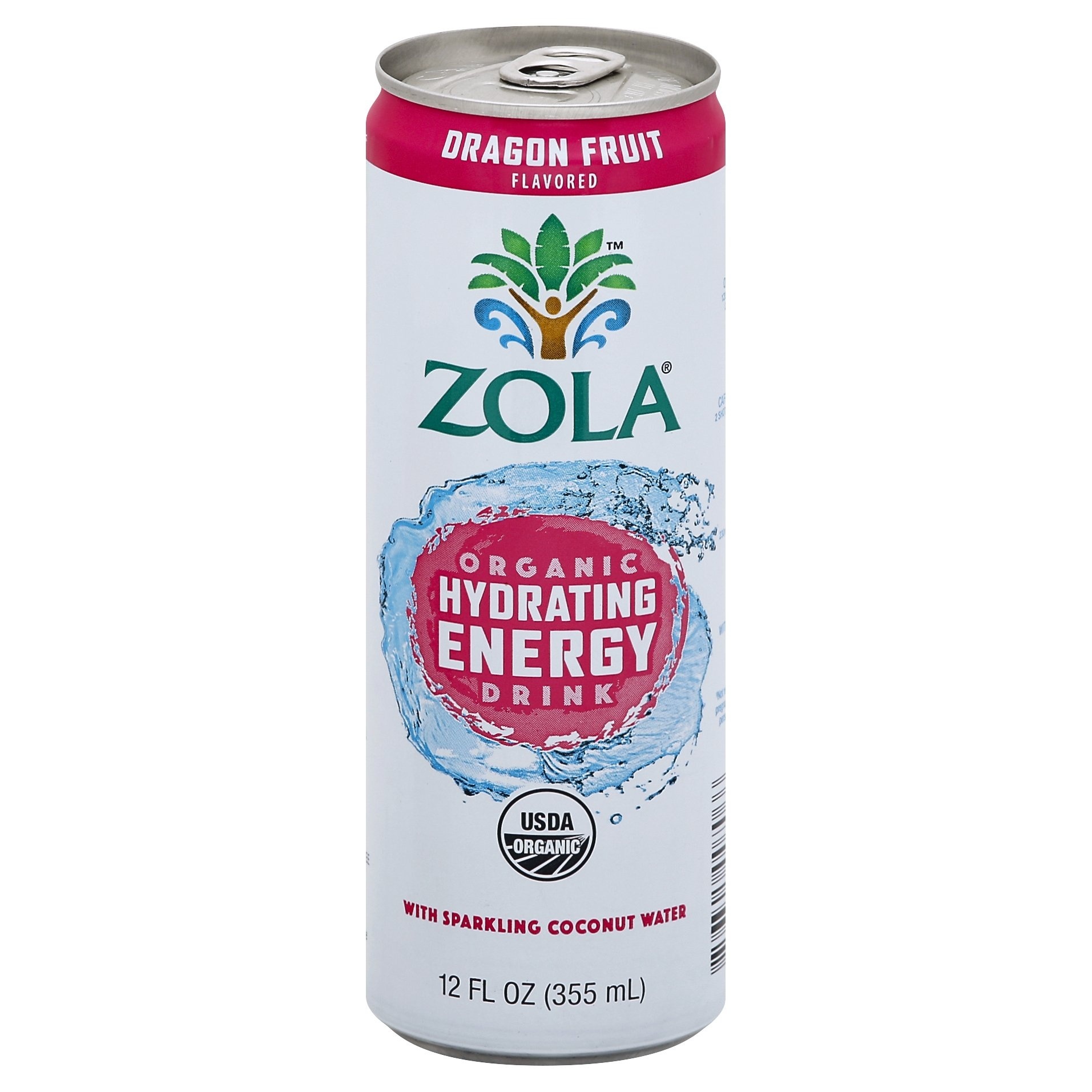 slide 1 of 1, Zola Organic Hydrating Energy Drink - Dragon Fruit, 12 fl oz