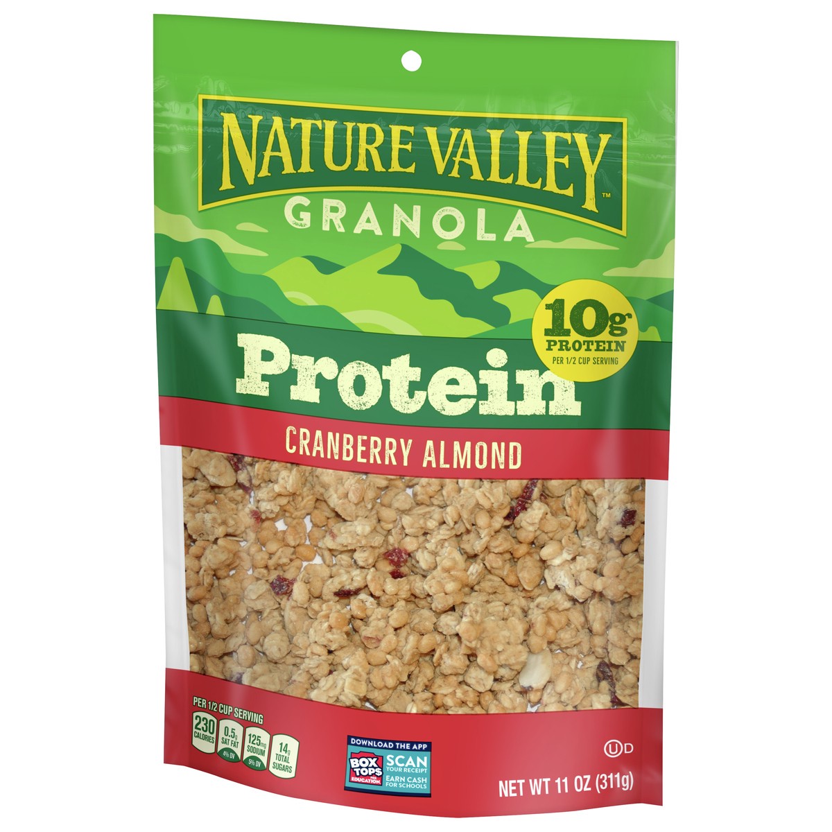 slide 10 of 11, Nature Valley Protein Granola, Cranberry Almond, Resealable Bag, 11 OZ , 11 oz