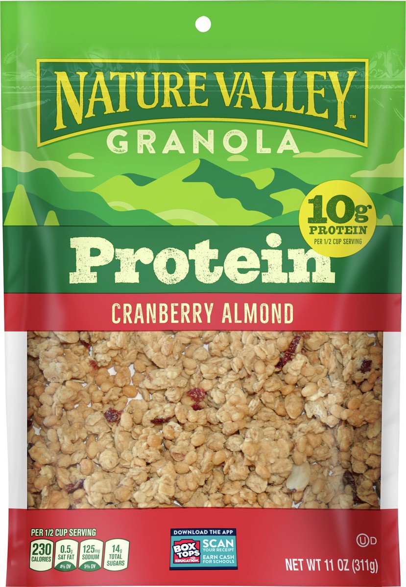 slide 6 of 11, Nature Valley Protein Granola, Cranberry Almond, Resealable Bag, 11 OZ , 11 oz