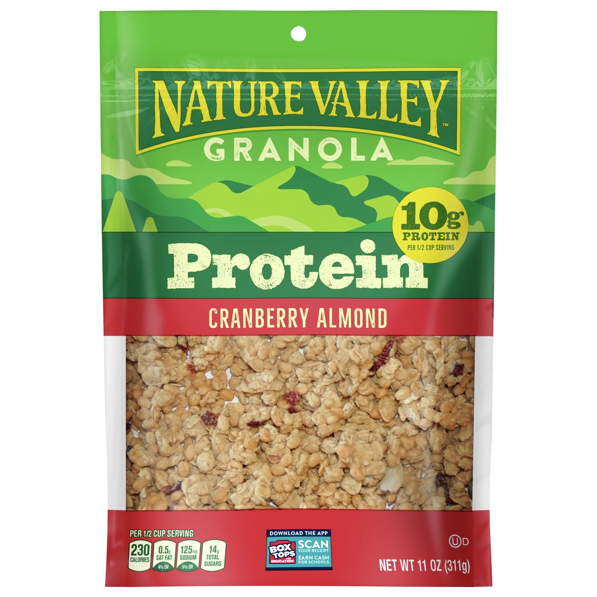 slide 8 of 11, Nature Valley Protein Granola, Cranberry Almond, Resealable Bag, 11 OZ , 11 oz