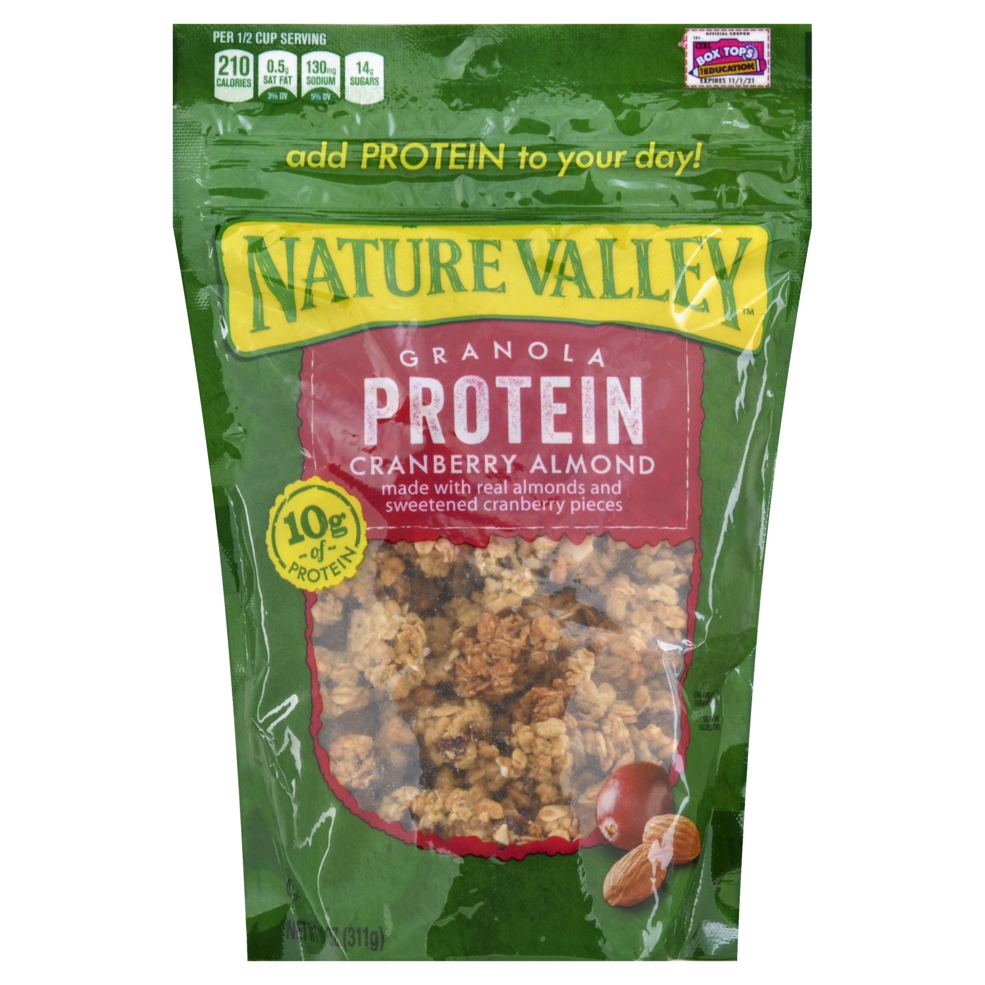 slide 1 of 4, Nature Valley Protein Cranberry Almond Crunchy Granola, 11 oz