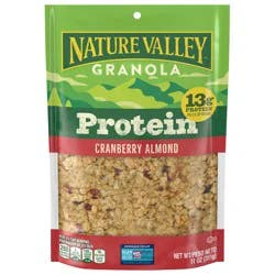 Nature Valley Protein Granola, Cranberry Almond, Resealable Bag, 11 OZ