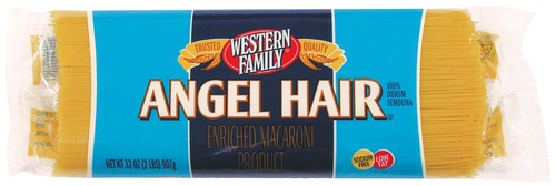 slide 1 of 1, Western Family Angel Hair Pasta, 32 oz