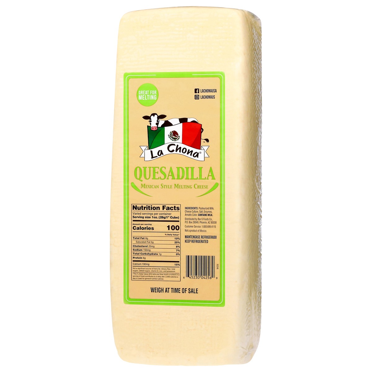 slide 5 of 14, La Chona Mexican Style Quesadilla Melting Cheese 1 Each, 1 ct
