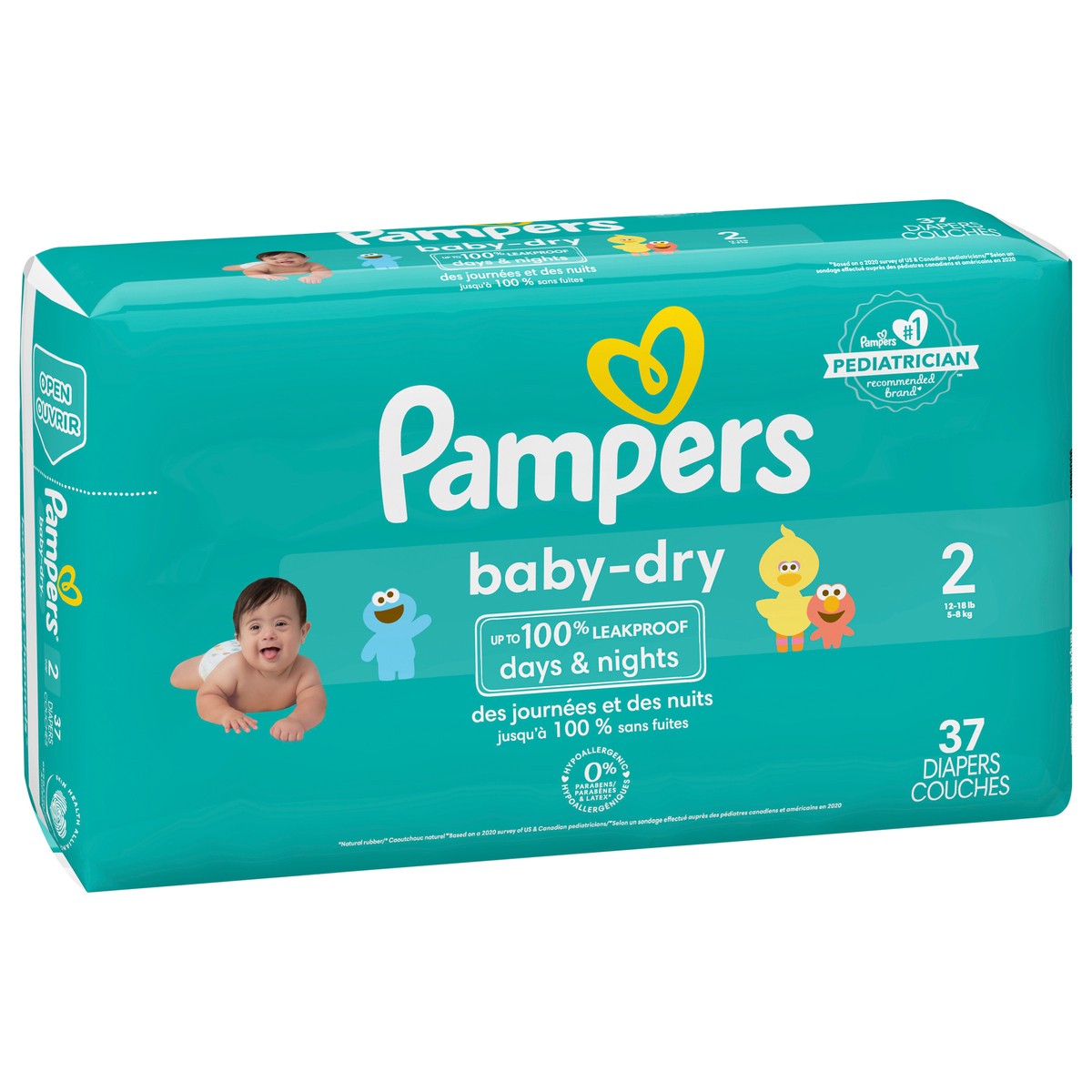 slide 3 of 9, Pampers Baby Dry Diapers Size 2 37 Count, 37 ct