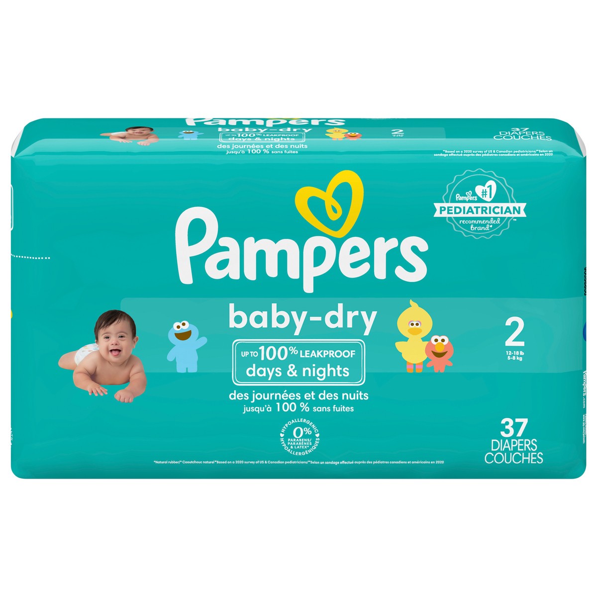 slide 3 of 9, Pampers Baby Dry Diapers Size 2 37 Count, 37 ct