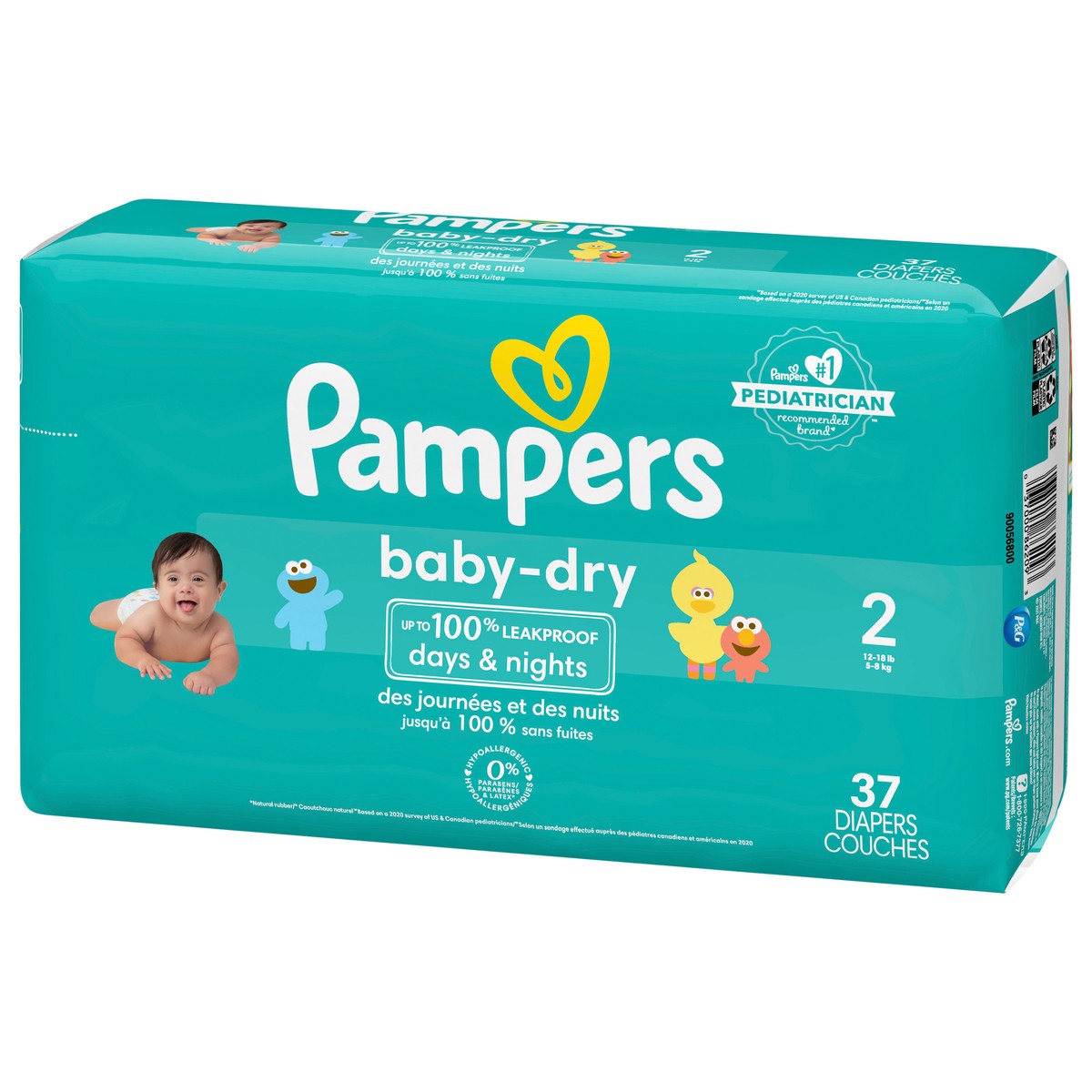 slide 5 of 9, Pampers Baby Dry Diapers Size 2 37 Count, 37 ct