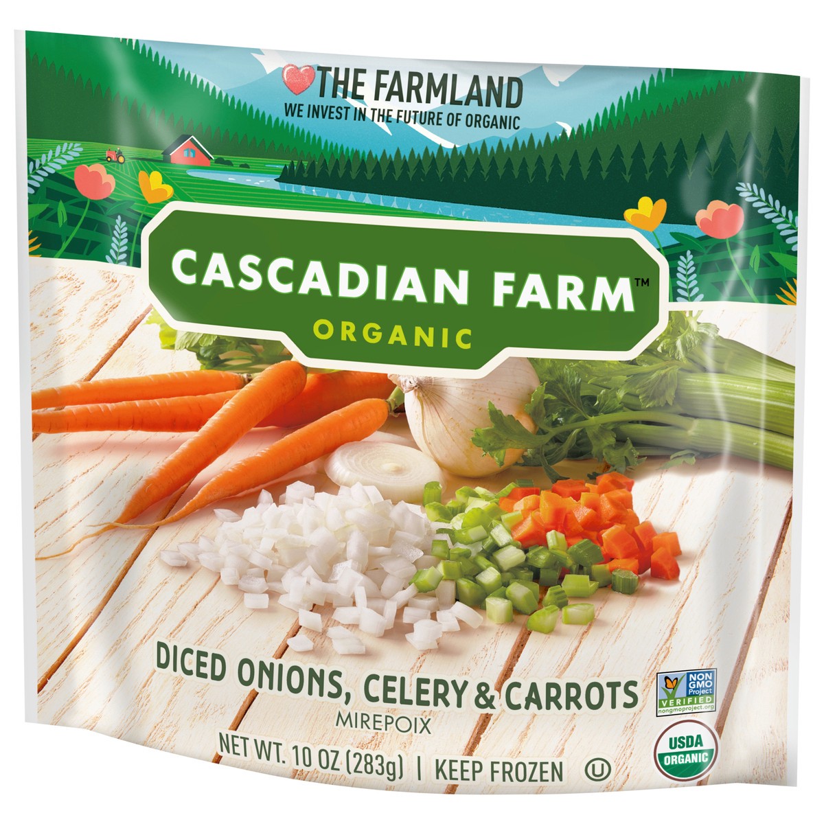 slide 11 of 14, Cascadian Farm Organic Frozen Mirepoix (Onions, Celery, Carrots), 10 oz, 10 oz