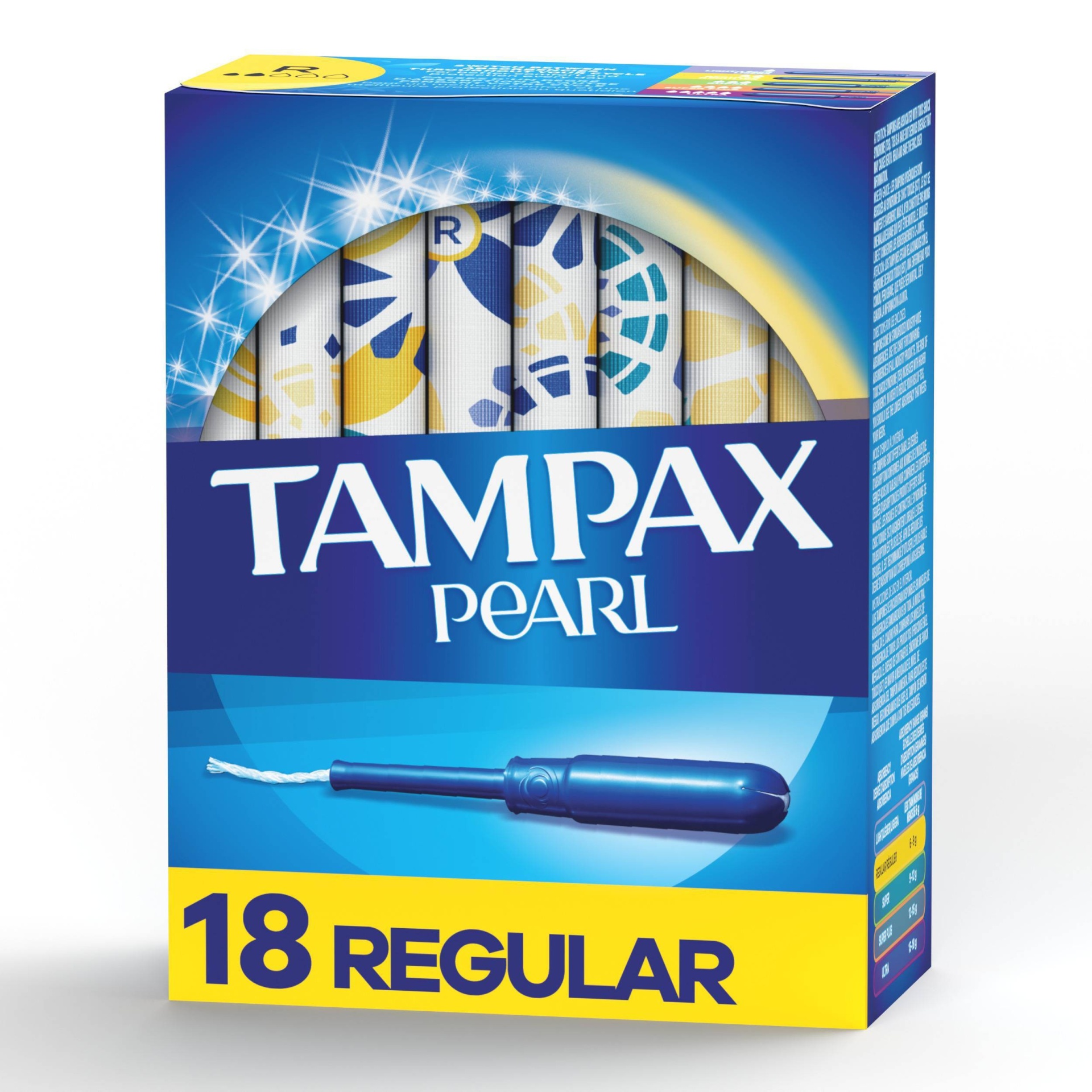 slide 1 of 8, Tampax Pearl Regular Plastic Tampons Unscented, 18 ct