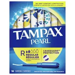 Tampax Pearl Tampons with LeakGuard Braid - Regular Absorbency - Unscented - 18ct