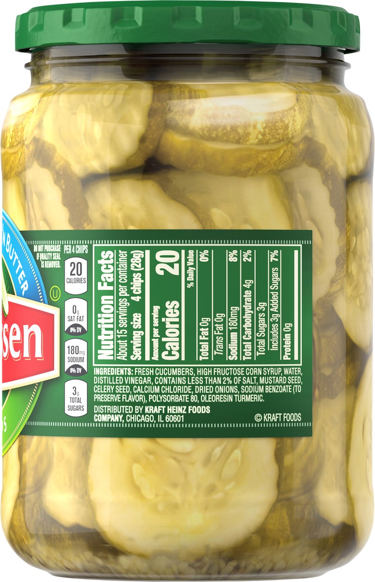 slide 7 of 9, Claussen Sweet Bread 'N Butter Pickle Chips, 24 fl. oz. Jar, 24 fl oz