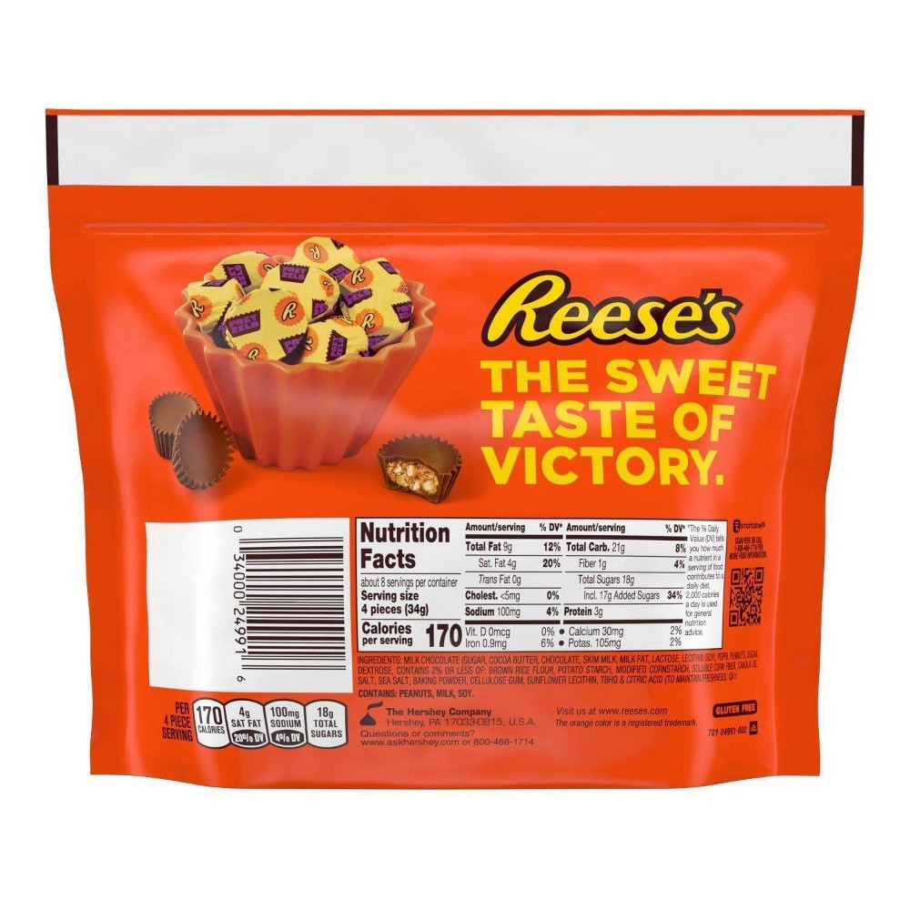 slide 3 of 5, REESE'S Miniatures Milk Chocolate Peanut Butter with Pretzels Cups Candy, Gluten Free, Individually Wrapped, 9.9 oz, Share Pack, 9.9 oz