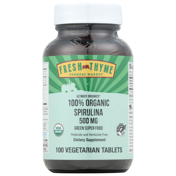 slide 1 of 1, Fresh Thyme Market 100% Organic Spirulin, 100 ct