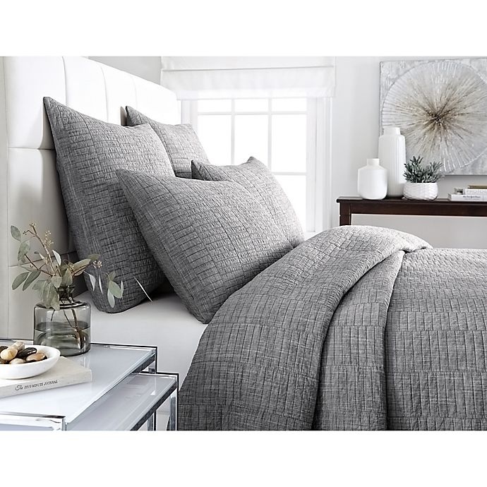 slide 2 of 3, Real Simple Dune Chambray Reversible Twin Coverlet - Charcoal, 1 ct