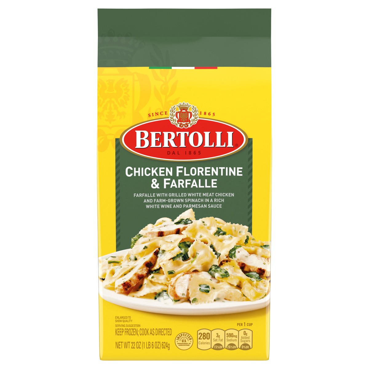 slide 1 of 12, Bertolli Chicken Florentine & Farfalle Frozen Meals in a Rich White Wine & Parmesan Sauce, 22 oz., 22 oz