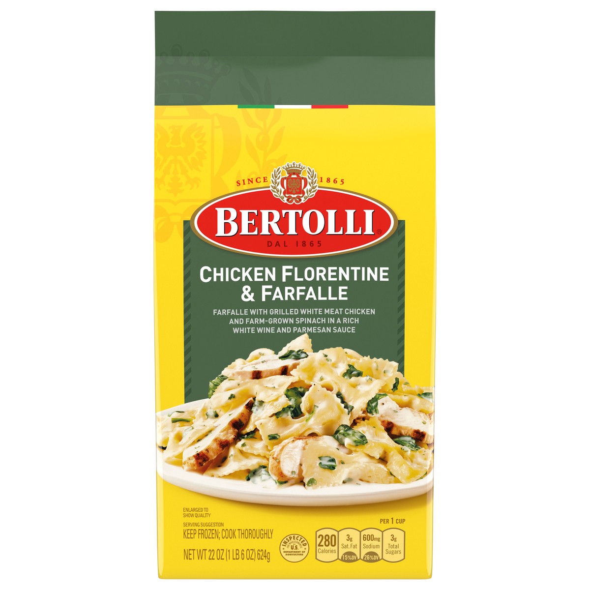 slide 2 of 12, Bertolli Chicken Florentine & Farfalle 22 oz, 22 oz