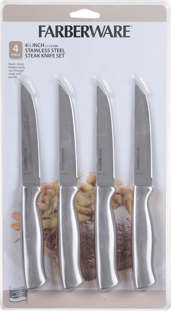 slide 5 of 9, Farberware Stainless Steel Steak Knife Set 4 ea, 4 ct