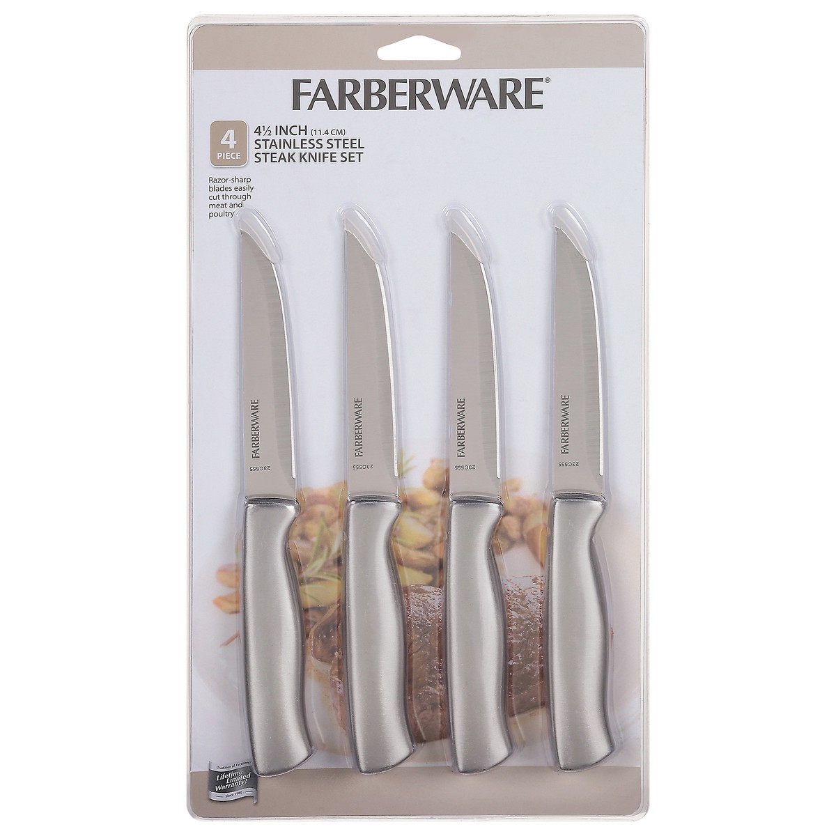 slide 1 of 9, Farberware Stainless Steel Steak Knife Set 4 ea, 4 ct