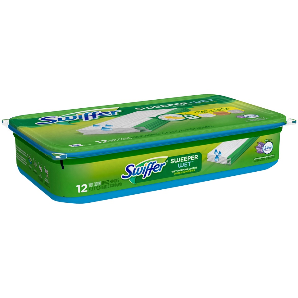 slide 2 of 2, Swiffer Sweep + Mop, Wet Pads Refill, Floor Cleaner, Cleaning Cloths, Lavender, 12ct, 12 ct