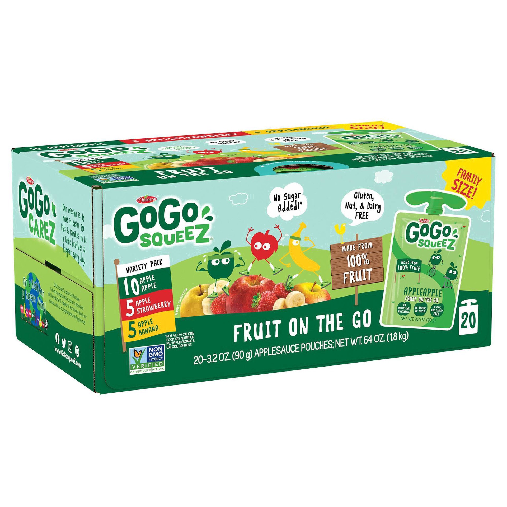 slide 34 of 52, GoGo squeeZ Family Size Variety Pack Fruit on the Go Applesauce 20 - 3.2 oz Pouches, 20 ct