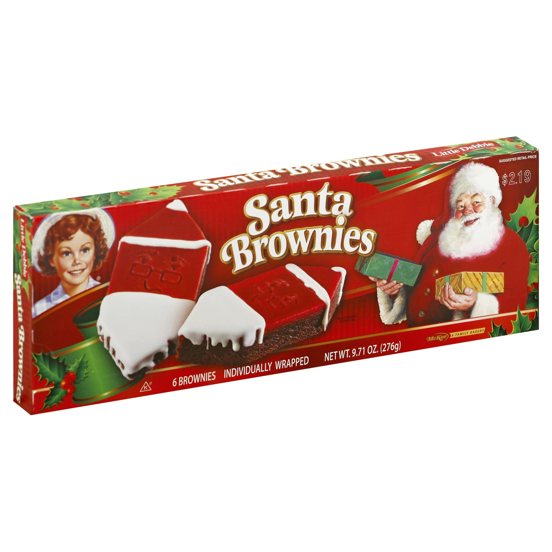 slide 1 of 4, Little Debbie Santa Brownies, 9.71 oz