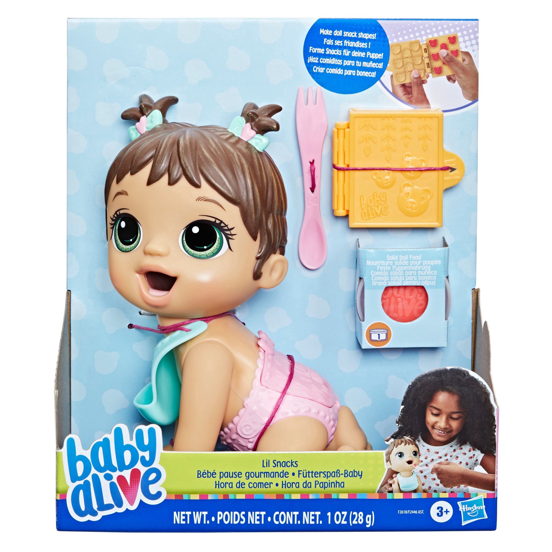 slide 1 of 1, Baby Alive Lil Snacks Brown Hair Doll, 1 ct