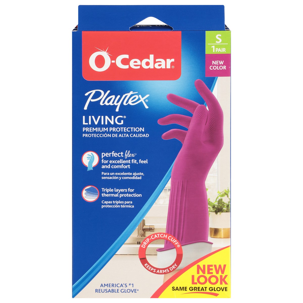 slide 1 of 9, O-Cedar Playtex Living Medium Purple Gloves, SM