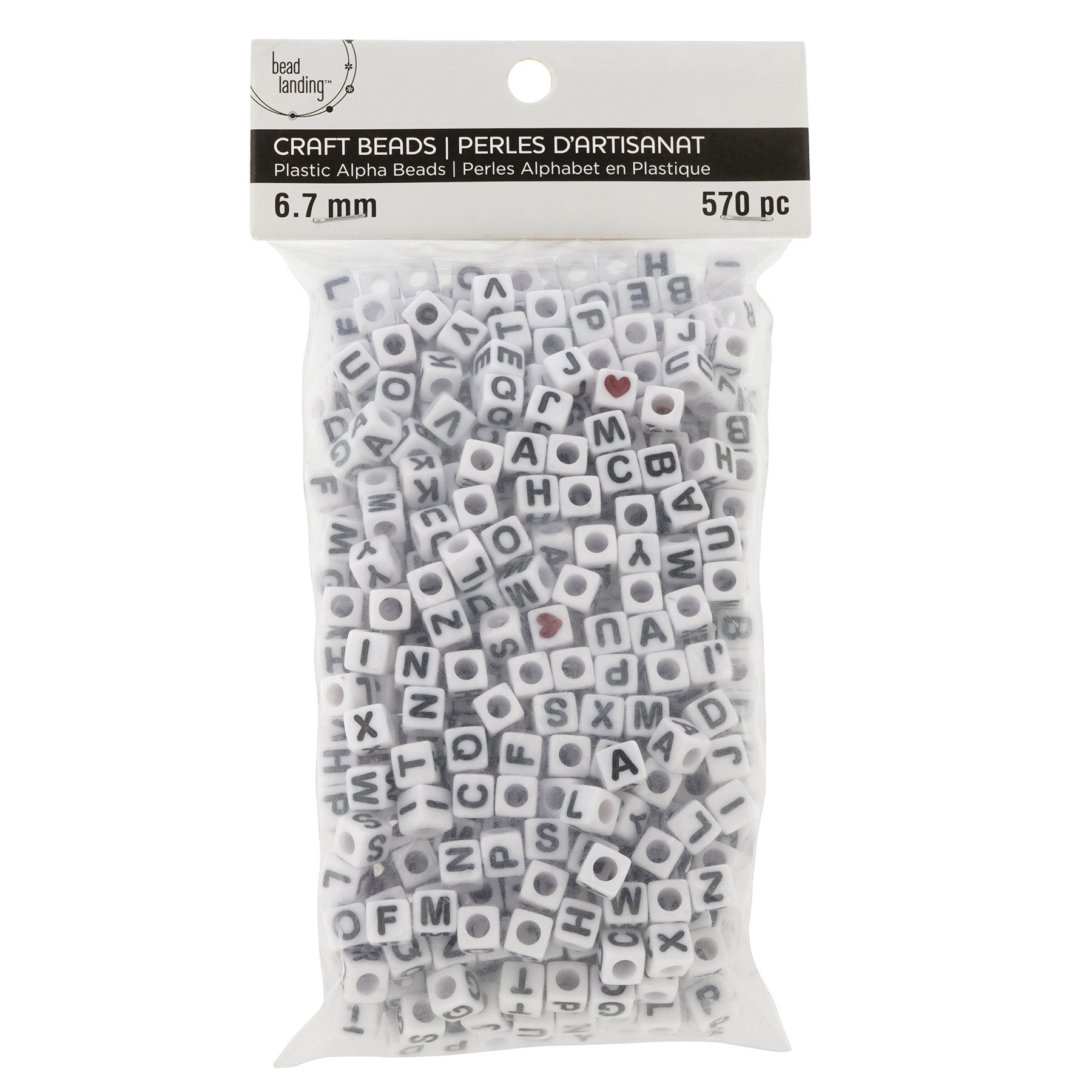 slide 4 of 4, White Alphabet Cube Crafting Beads, 6.7mm By Bead Landing, 6.7mm