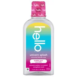 Hello Kids Unicorn Splash Bubble Gum Flavored Alcohol-Free Mouthwash, 17.6 fl oz