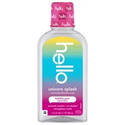 Hello Kids Unicorn Splash Bubble Gum Flavored Alcohol-Free Mouthwash, 17.6 fl oz