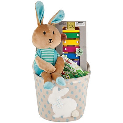 slide 1 of 1, Wonder Treats Boys Plush Bunny Easter Gift Bucket with Toy, 1 ct