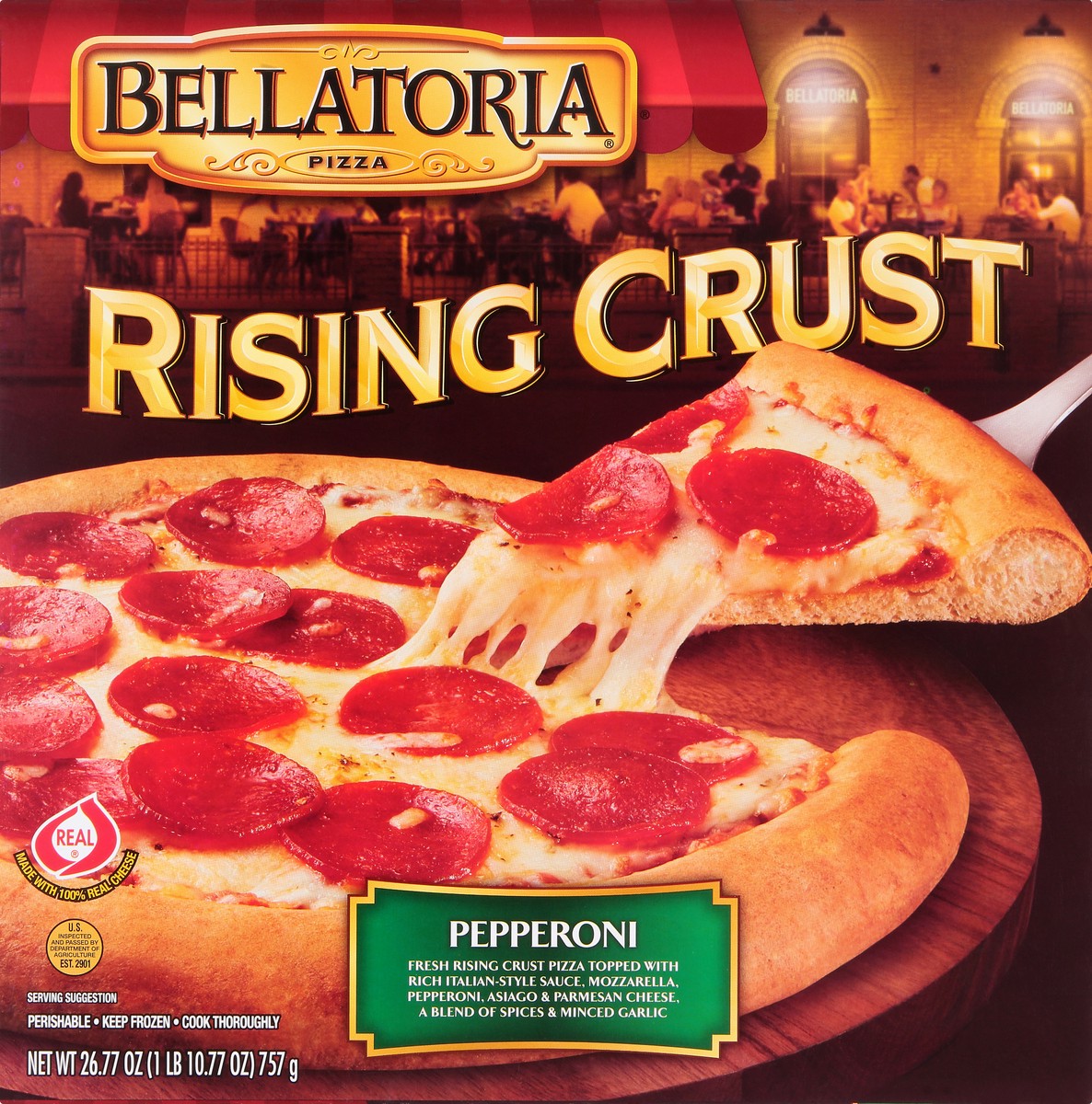 slide 4 of 12, Bellatoria Rising Crust Pepperoni Pizza 26.77 oz, 26.77 oz