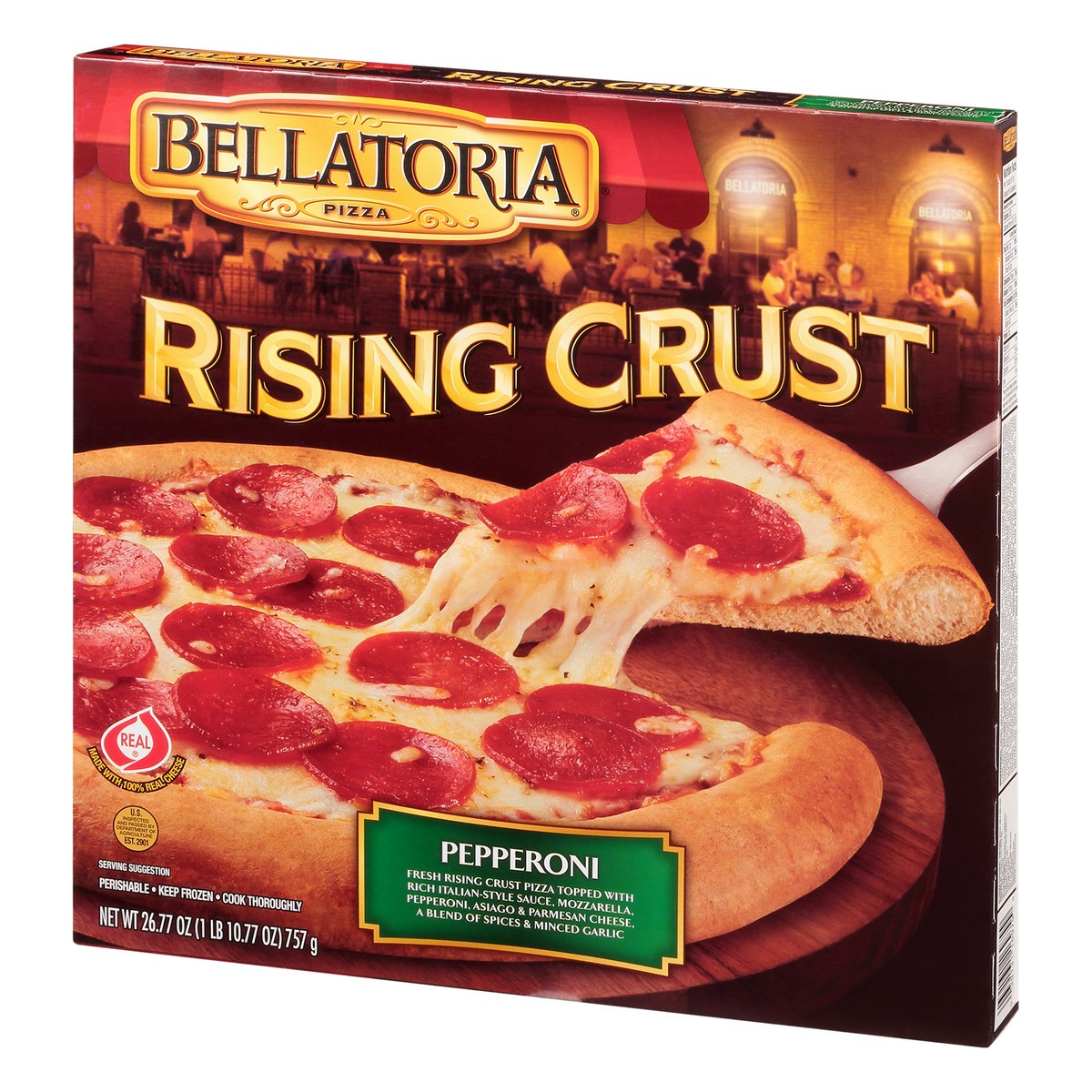 slide 5 of 12, Bellatoria Rising Crust Pepperoni Pizza 26.77 oz, 26.77 oz