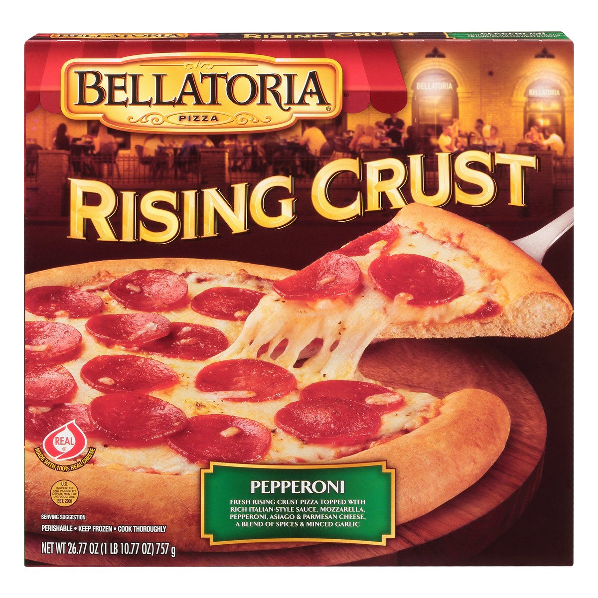 slide 1 of 12, Bellatoria Rising Crust Pepperoni Pizza 26.77 oz, 26.77 oz